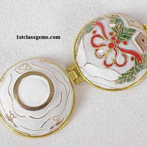 FINAL SALE PRICE NYCO International Cloisonne Mini Ball Box Ornament - Picture 3 of 4
